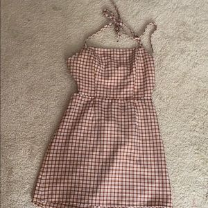 Lottie moss brown plaid open back fitted dress